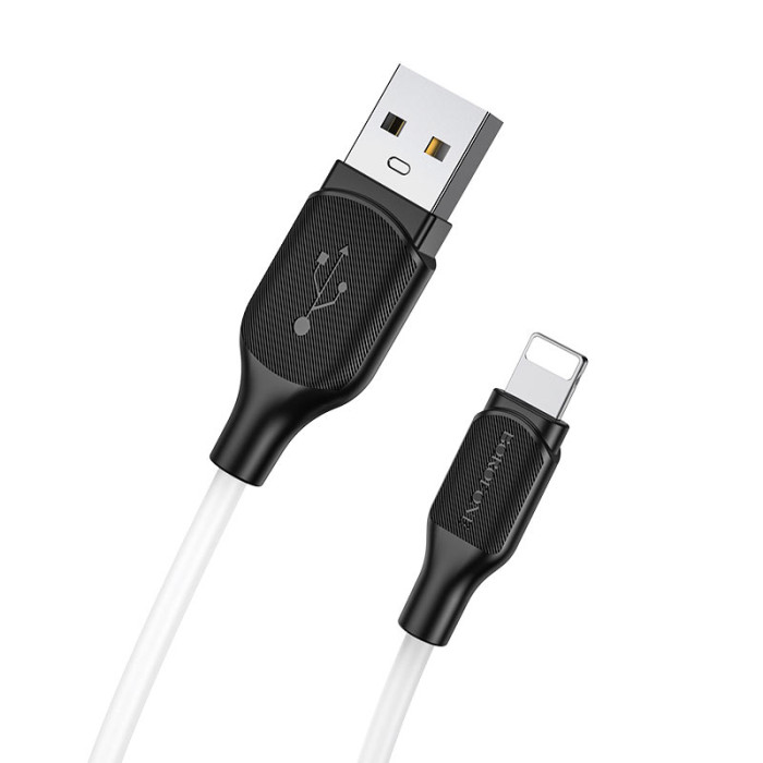 Кабель BOROFONE BX42 USB to iP 2.4A, 1m, silicone, TPE connectors, White