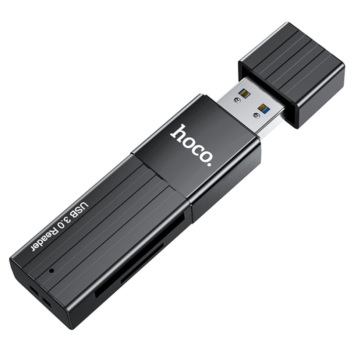 Кардрідер HOCO HB20 Mindful 2-in-1card reader(USB3.0) Black