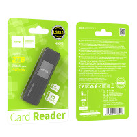 Кардрідер HOCO HB20 Mindful 2-in-1card reader(USB3.0) Black