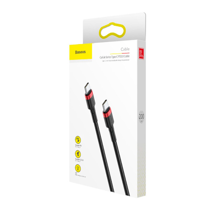 Кабель Baseus Cafule USB Cable Type-C-Type-C 3A 2m Red+Black