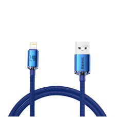 Кабель Baseus Crystal Shine Series Fast Charging Data Cable USB to iP 2.4A 1.2m Blue