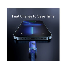 Кабель Baseus Crystal Shine Series Fast Charging Data Cable USB to iP 2.4A 1.2m Blue