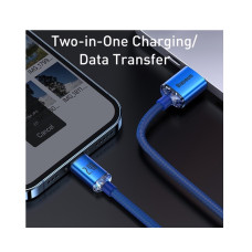 Кабель Baseus Crystal Shine Series Fast Charging Data Cable USB to iP 2.4A 1.2m Blue