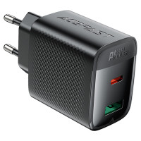 Мережевий зарядний пристрій ACEFAST A106 PD45W GaN (USB-C+USB-A) charger (EU) Black