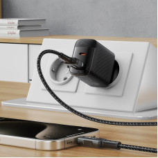 Мережевий зарядний пристрій ACEFAST A106 PD45W GaN (USB-C+USB-A) charger (EU) Black