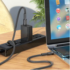 Кабель HOCO U110 Type-C to Type-C 60W charging data cable Black