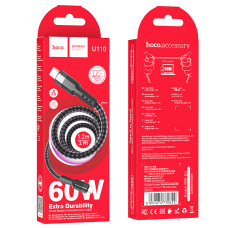 Кабель HOCO U110 Type-C to Type-C 60W charging data cable Black