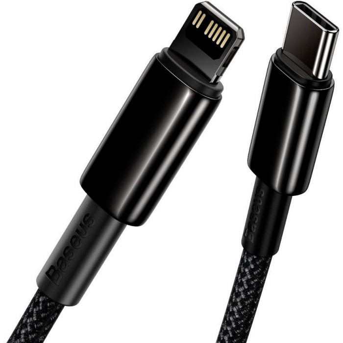 Кабель Baseus Tungsten Gold Fast Charging Data Cable Type-C to iP PD 20W 1m Black