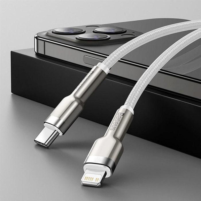 Кабель Baseus Cafule Series Metal Data Cable Type-C to iP PD 20W 1m White