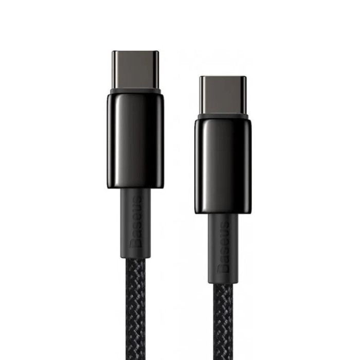 Кабель Baseus Tungsten Gold Fast Charging Data Cable Type-C to Type-C 100W 2m Black