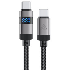 Кабель ACEFAST C15-03 USB-C to USB-C zinc alloy digital display braided charging data cable Black