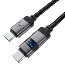 Кабель ACEFAST C15-03 USB-C to USB-C zinc alloy digital display braided charging data cable Black
