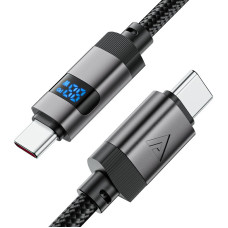Кабель ACEFAST C15-03 USB-C to USB-C zinc alloy digital display braided charging data cable Black