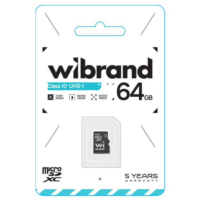 Карта пам'яті microSDXC (UHS-1) Wibrand 64Gb class 10