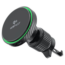 Автотримач для телефона з БЗП ACEFAST D33 Qi2 magnetic wireless charging car holder for air vent Black