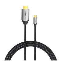 Кабель Vention Cotton Braided USB-C to HDMI Cable 1.5M Black Aluminum Alloy Type