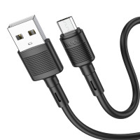 Кабель HOCO X83 USB to Micro 2.4A, 1m, PVC, PVC connectors, Black