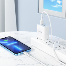 Кабель HOCO X83 USB to iP 2.4A, 1m, PVC, PVC connectors, White