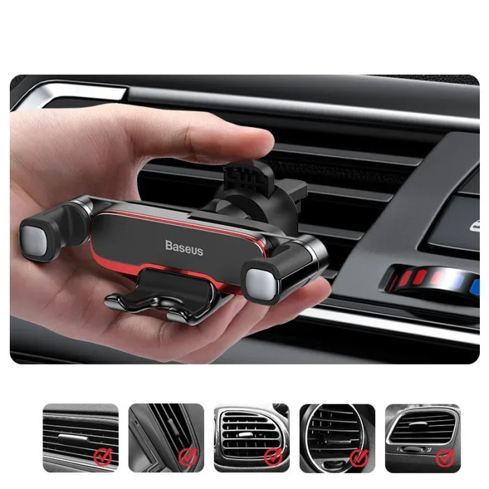 Автотримач для телефона Baseus Mr Hui Gravity Car Mount Black