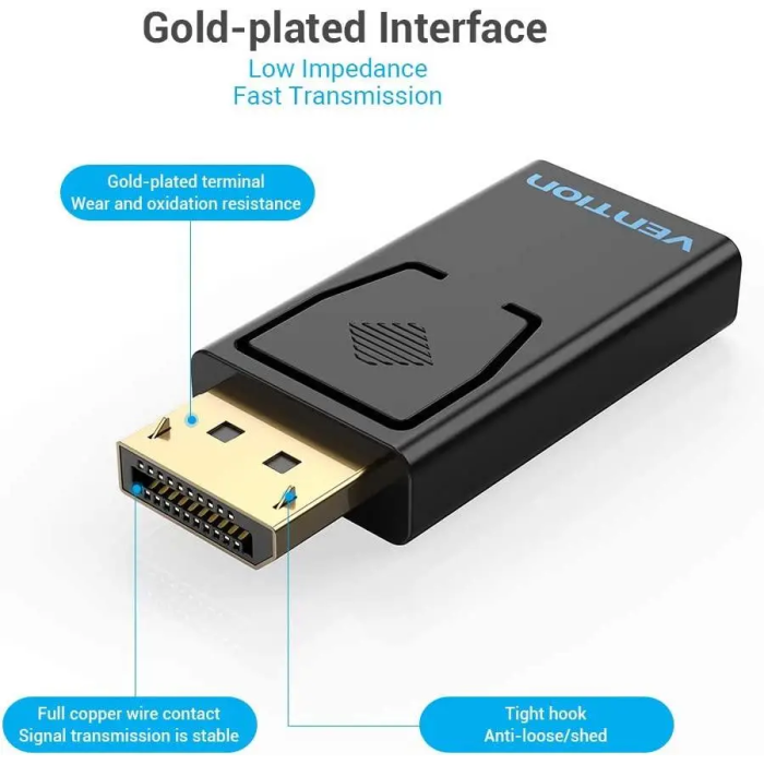Адаптер Vention DP Male to HDMI Female Adapter Black (HBKB0)