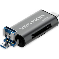 Кардрідер Vention USB3.0 Multi-function Card Reader Gray Metal Type (CCHH0)
