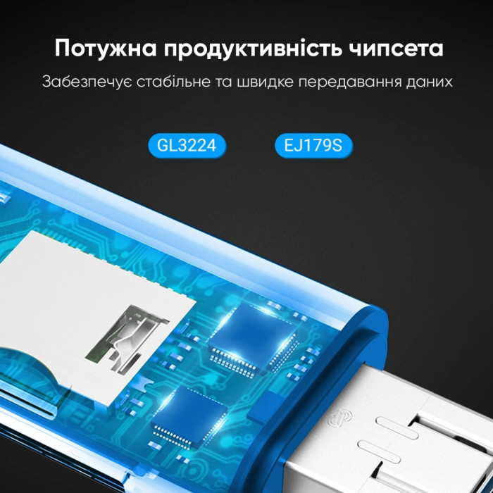 Кардрідер Vention USB3.0 Multi-function Card Reader Gray Metal Type (CCHH0)