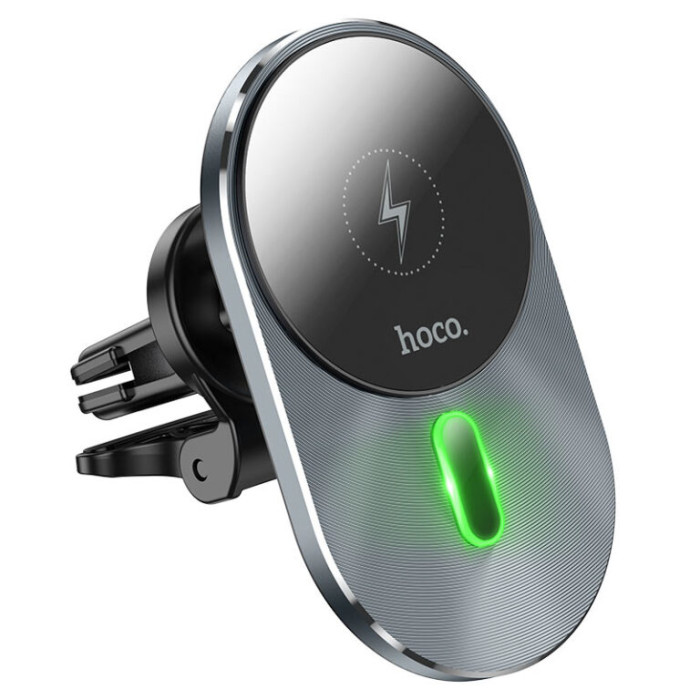 Автотримач для телефона з БЗП HOCO CA91 Magic magnetic wireless fast charging car holder Gray