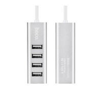 USB-хаб HOCO HB1 4USB Line machine Silver