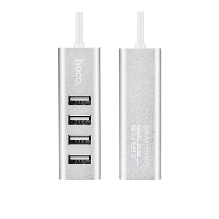 USB-хаб HOCO HB1 4USB Line machine Silver