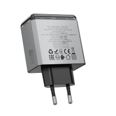 Мережевий зарядний пристрій BOROFONE BN22 Lena PD65W(2C1A) charger(EU) Metal Gray