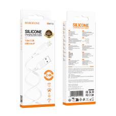 Кабель BOROFONE BX113 Lenny silicone charging data cable iP(L=1M) White