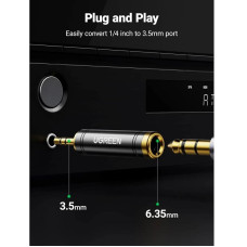 Аудіо перехідник UGREEN AV168 3.5mm Male to 6.35mm Female Adapter 1pcs(UGR-60711)