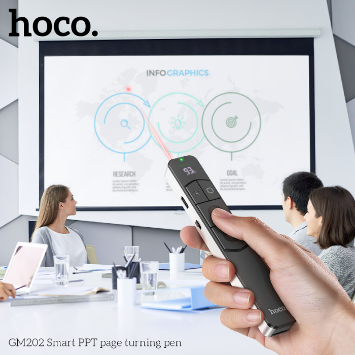Лазерна указка HOCO GM202 Smart PPT page turning pen Silver