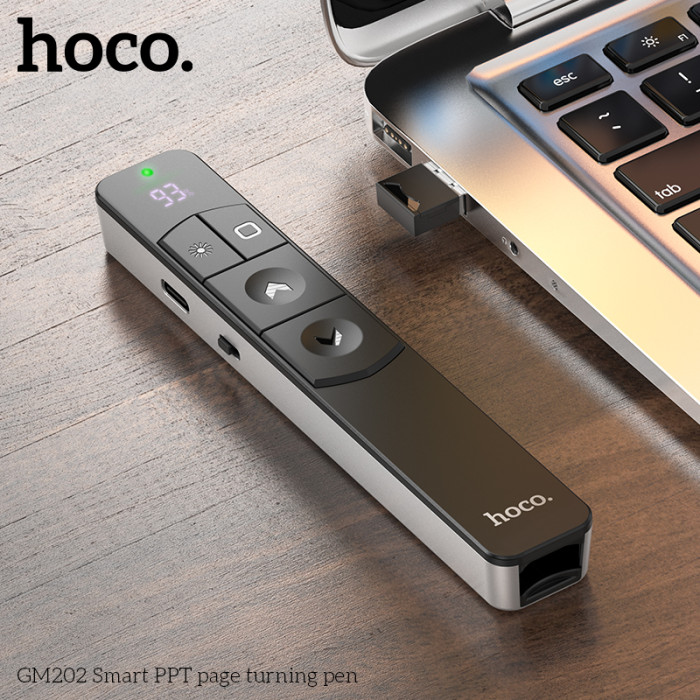 Лазерна указка HOCO GM202 Smart PPT page turning pen Silver