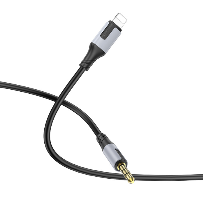 Аудіокабель BOROFONE BL19 iP to 3.5mm male, TPE, 1m, Black