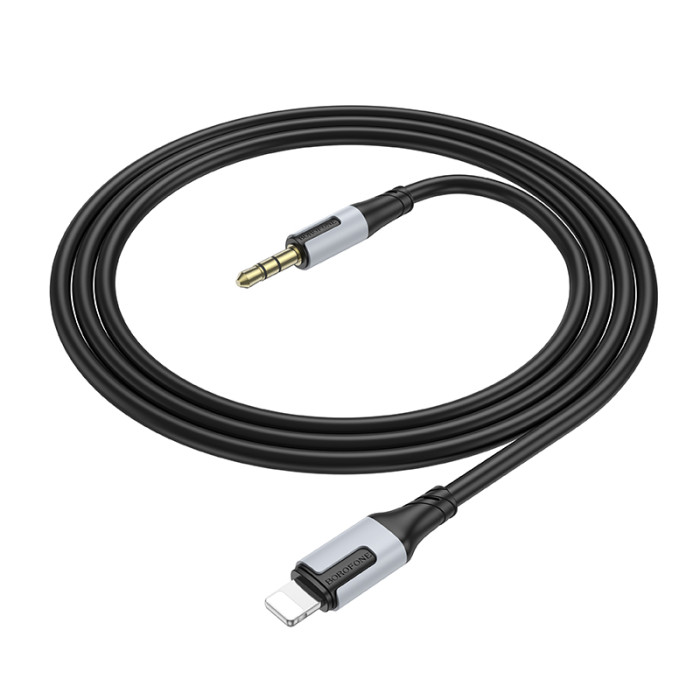 Аудіокабель BOROFONE BL19 iP to 3.5mm male, TPE, 1m, Black
