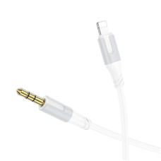 Аудіокабель BOROFONE BL19 iP to 3.5mm male, TPE, 1m, White
