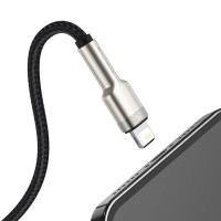 Кабель Baseus Cafule Series Metal Data Cable USB to IP 2.4A 0.25m Black