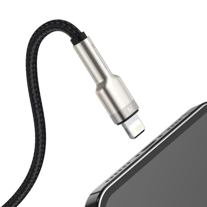 Кабель Baseus Cafule Series Metal Data Cable USB to IP 2.4A 0.25m Black
