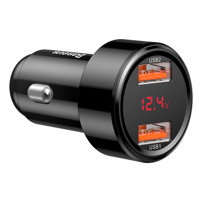 Автомобільний зарядний пристрій Baseus Magic Series Dual QC Digital Display 45W Black