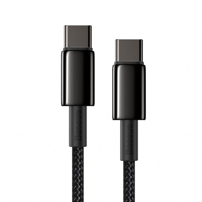 Кабель Baseus Tungsten Gold Fast Charging Data Cable Type-C to Type-C 100W 1m Black