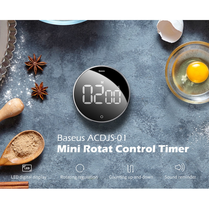 Таймер Baseus heyo rotation countdown timer Black