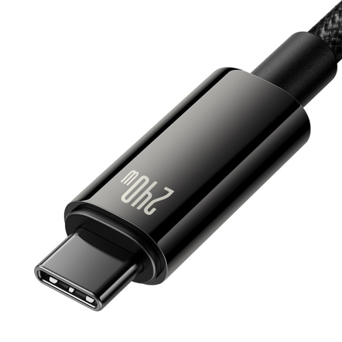 Кабель Baseus Tungsten Gold Fast Charging Data Cable Type-C to Type-C 240W 3m Black