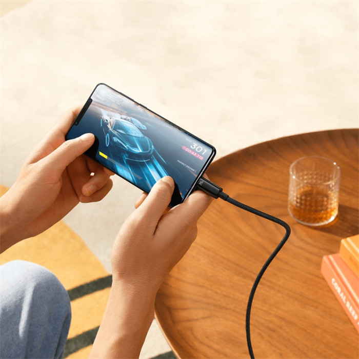 Кабель Baseus Tungsten Gold Fast Charging Data Cable Type-C to Type-C 240W 3m Black