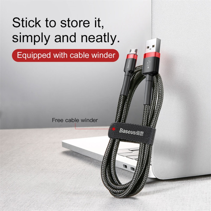 Кабель Baseus cafule Cable USB For Micro 2A 3m Red+Black