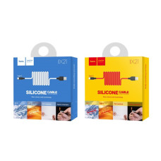 Кабель HOCO X21 USB to Type-C 2A, 1m, silicone, TPE connectors, Black+White