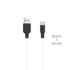 Кабель HOCO X21 USB to Type-C 2A, 1m, silicone, TPE connectors, Black+White
