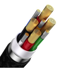 Кабель Baseus Flash Series Ⅱ Two-for-three Charging Cable U+C to M+L+C 100W 1.2m Black