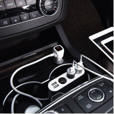 Автомобільний зарядний пристрій HOCO Z13 LCD one-pull-three car charger Silver