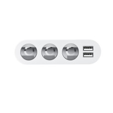 Автомобільний зарядний пристрій HOCO Z13 LCD one-pull-three car charger Silver